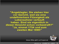 Angeklagter, Sie stehen hier vor Gericht, weil sie eine...