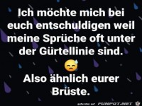Entschuldigung für Sprüche