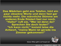 Das M�dchen geht ans Telefon