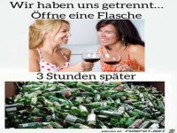 �ffne eine Flasche