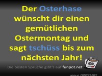 Osterhase w�nscht gem�tlichen Ostermontag