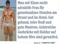 Muskelprotz sucht Strandbegleitung