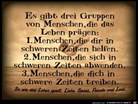 Drei Gruppen von Menschen