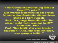 In der Germanistikvorlesung f�llt der Begriff 