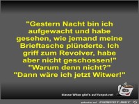Gestern Nacht bin ich aufgewacht und habe gesehen