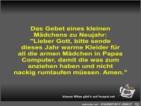 Das Gebet eines kleinen Mädchens zu Neujahr