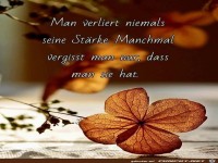 Man verliert niemals seine Strke