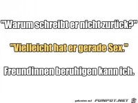 warum schreibt er nicht zurueck...