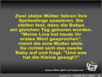 Zwei stolze M�tter fahren ihre Spr�sslinge spazieren