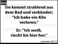 Sie kommt strahlend aus dem Bad...