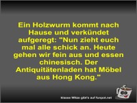 Ein Holzwurm kommt nach Hause und verk�ndet aufgeregt