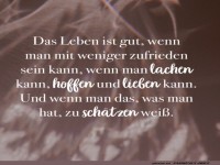 Weniger ist mehr, sagt die Zufriedenheit!