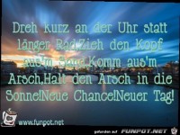 Dreh kurz an der Uhr statt länger Rad,