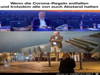 Jeder h�lt Abstand