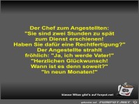 Der Chef zum Angestellten