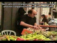 Gargamel als Gemüsehändler