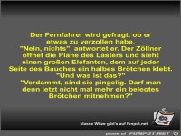 Der Fernfahrer wird gefragt