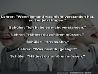 Witziger Dialog zwischen Lehrer und Sch�ler