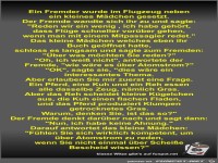 Ein Fremder wurde im Flugzeug neben ein kleines Mädchen...