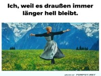 Freude �ber die l�ngeren Tage