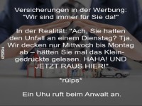 Versicherungen: Realitt vs. Werbung