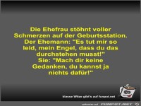 Die Ehefrau st�hnt voller Schmerzen auf der Geburtsstation