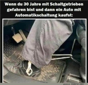 fun-Bild: Lustiger Wechsel zum Automatikauto