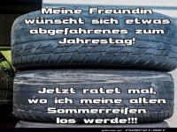 Alte Reifen f�r ein abgedrehtes Geschenk