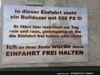 Aufforderung zur freien Einfahrt