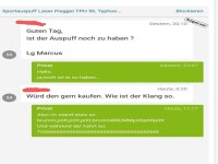 Auspuff-Gesprch mit berraschungen