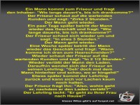 Ein Mann kommt zum Friseur und fragt den Inhaber