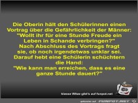 Die Oberin h�lt den Sch�lerinnen einen Vortrag �ber die...