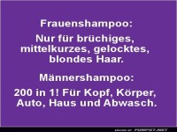 Unterschiede bei Frauen- und M�nnershampoos