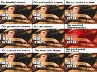 Satirische Meme ber Steuern und den Staat