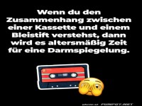 Nostalgie und das Alter: Kassette und Bleistift