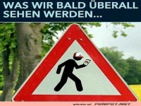 Neues Warnschild