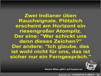 Zwei Indianer �ben Rauchsignale