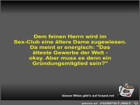 Dem feinen Herrn wird im Sex-Club eine ältere Dame...