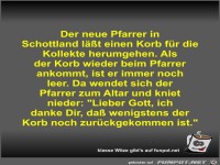 Der neue Pfarrer in Schottland lt einen Korb fr die...