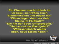 Ein Ehepaar macht Urlaub im Gebirge