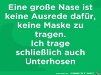 Maske tragen trotz großer Nase