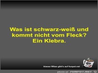 Was ist schwarz-weiß und kommt nicht vom Fleck?
