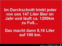 im Durchschnitt trinkt jeder von uns......