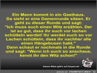 Ein Mann kommt in ein Gasthaus