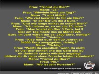 Frau: Trinkst du Bier?