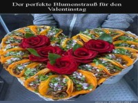 Einzigartiger Herzstrau� aus Tacos und Rosen