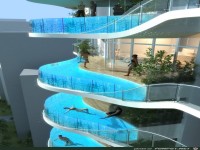 Diverse Balkons mit Pools