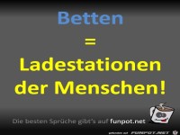 Betten sind die Ladestationen der Menschen