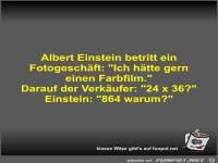 Albert Einstein betritt ein Fotogesch�ft