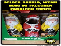 Im falschen Fanblock stehen